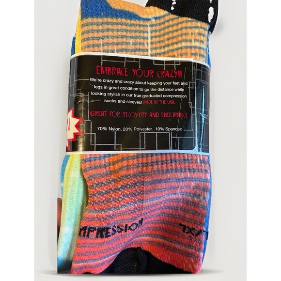 NEW Crazy Compression Set of 2 Graduated Compression Socks Women L / XL - Picture 5 of 6